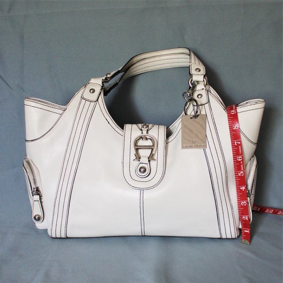 Etienne Aigner White Leather Shoulder Bag - Picture 11 of 11